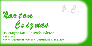 marton csizmas business card
